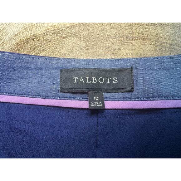 Talbots Women's Navy Paisley A-Line Skirt - Size 10 - Picture 11 of 13